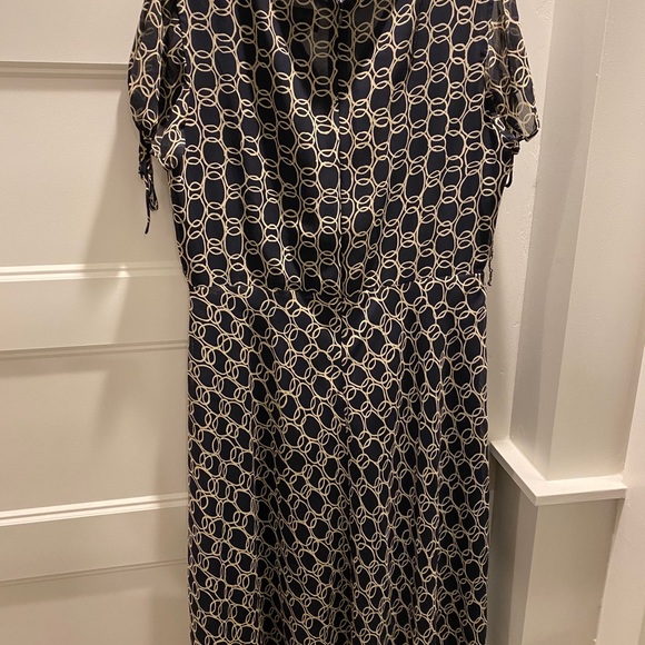 Adrianna Papell Navy Tie Sleeve Dress - Picture 4 of 4